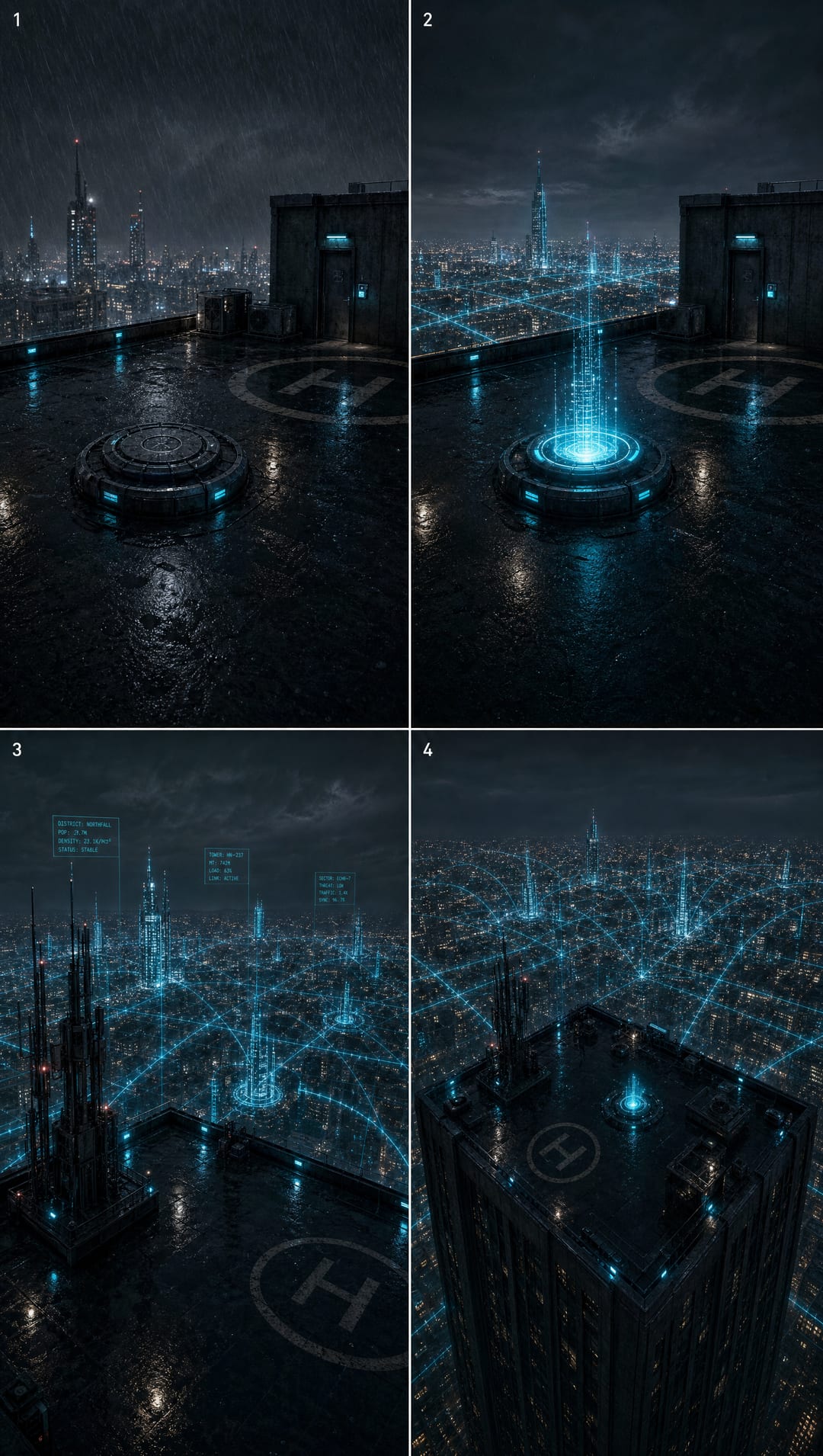 THE OVERWATCH — rooftop grid — reference frame