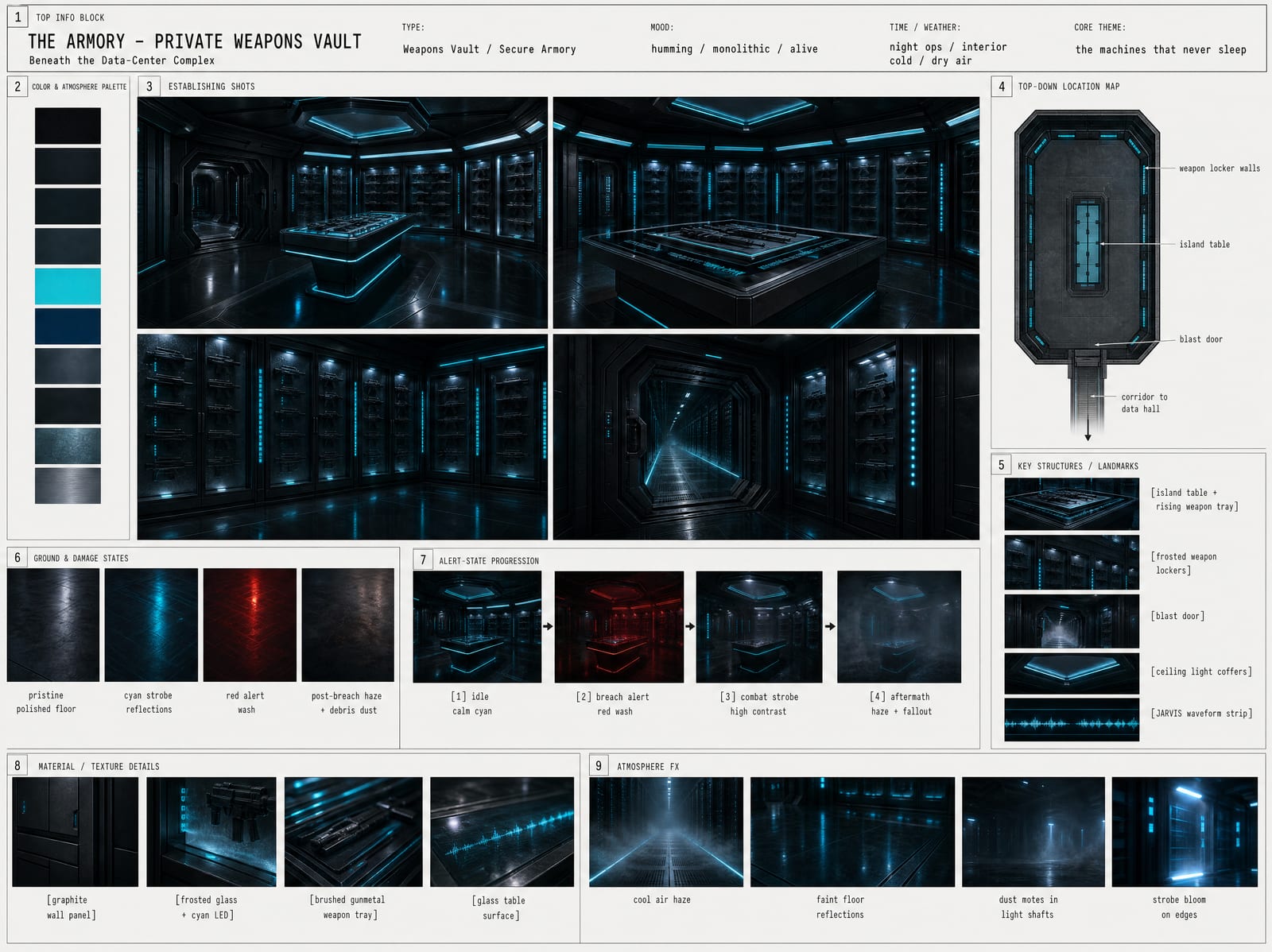 THE ARMORY — world bible — reference frame
